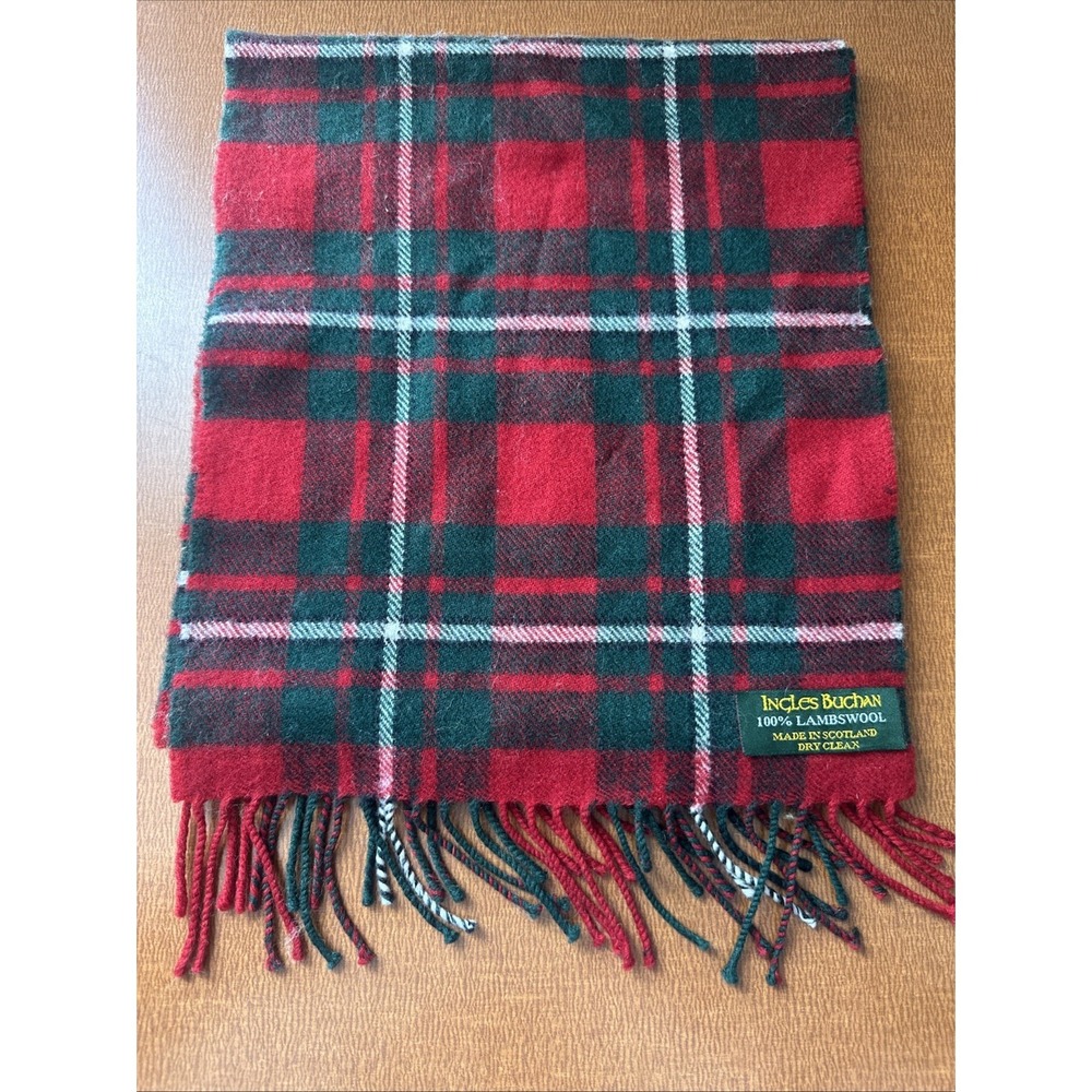 Scott Red Ingles Buchan Made in Scotland 100% Lambswool Clan Scarf